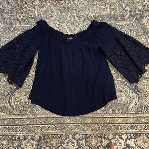 Like new, gauzy 1. state eyelet blouse